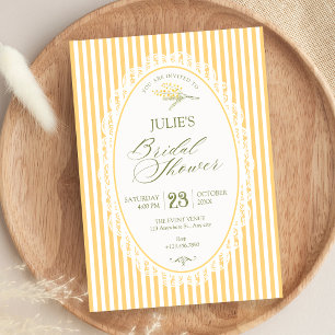 Gelbe vintage Choquette-Brautparty Einladung
