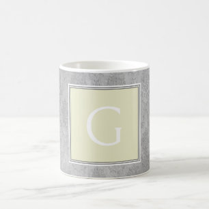 Gelbe Vintage Damaskus Monogramm-Tasse Kaffeetasse