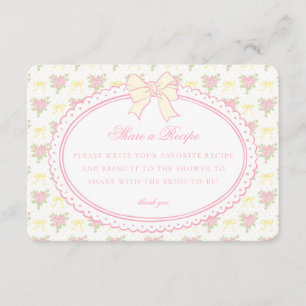 Gelbe Vintage-Fancy-Blumen-Rezeptfreigabe Begleitkarte
