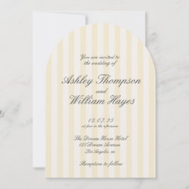 Gelbe Vintage, gestreifte Hochzeit Einladung