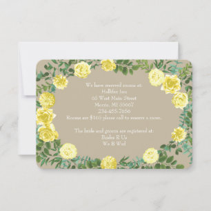 Gelbe Vintage Rose Elegante Hochzeit Einladung