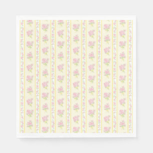 Gelbe Vintage-verschlungene Blumen-Party-Desserts Serviette