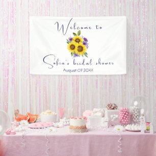 Gelbe violette Wildblume Sonnenblume Aquarell Banner