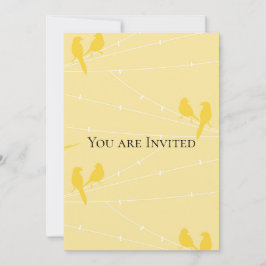 Gelbe Vögel auf einem Draht Einladung