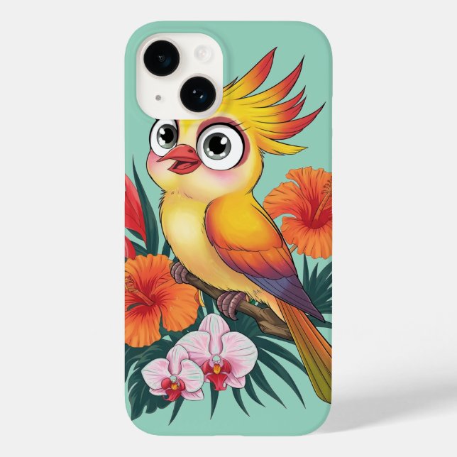 Gelbe Vögel mit Blume Case-Mate iPhone 14 Hülle (Rückseite)