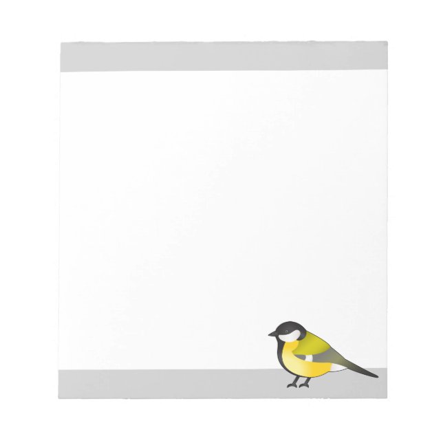 Gelbe Vogelparus Große Cartoon Illustration Notizblock (Vorderseite)