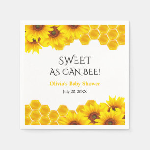 Gelbe Waben Süß wie eine Biene Baby Shower Serviette