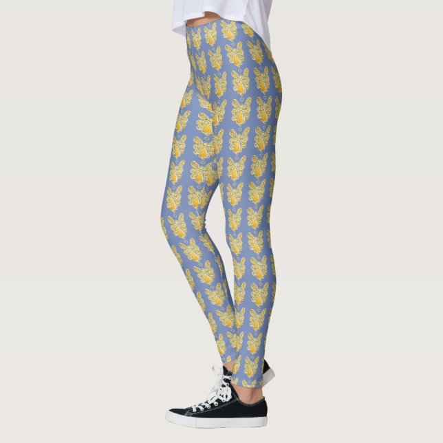 Gelbe Wächter Engel Kunst Leggings (Links)