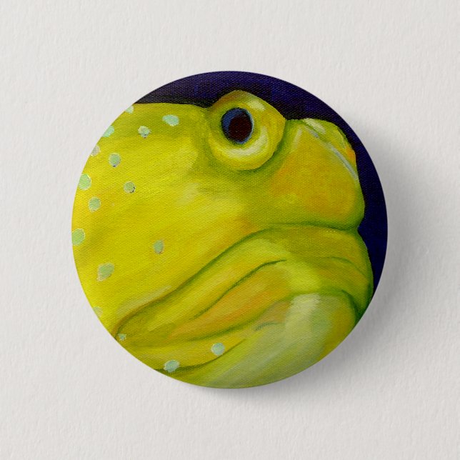 Gelbe Wächtergoby-Fische Button (Vorderseite)