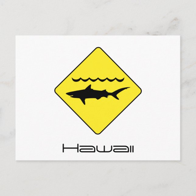 Gelbe Warnhaie - Schild Hawaii Postkarte (Vorderseite)