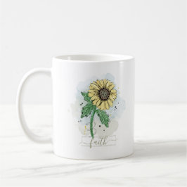 Gelbe Wasserfarbe Blume Glaube Kaffeetasse