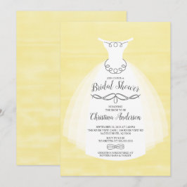 Gelbe Wasserfarbenbrille Gown-Brautparty Einladung