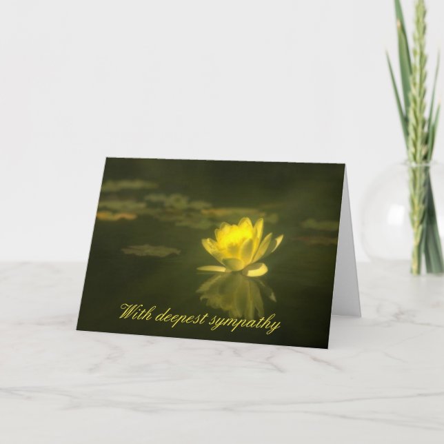 Gelbe Wasserlilie Condolence-Karte Karte (Vorderseite)
