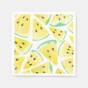 Gelbe Wassermelonen-Schnittmuster Serviette