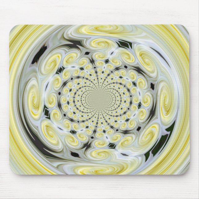 Gelbe weiche Cloud Swirl Mousepad (Vorne)