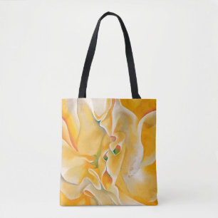 Gelbe weiße Blume abstrakte Kunst Georgia O'Keeffe Tasche