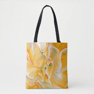 Gelbe weiße Blume abstrakte Kunst Georgia O'Keeffe Tasche