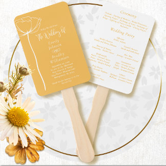 Gelbe weiße Blumen-Hochzeitsprogramm für Frühling Fächer