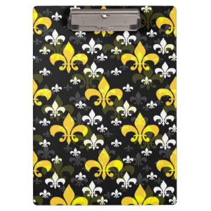 Gelbe Weiße Fleur De Lis Klemmbrett