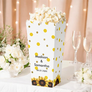 Gelbe weiße Hochzeitssonnenblume Geschenkschachtel
