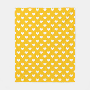 Gelbe weiße Liebe Herzdesign Fleecedecke