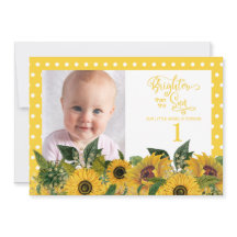 Gelbe weiße Polka Dots Sonnenblumen Erster Geburts
