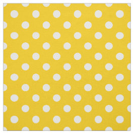 Gelbe weiße Polka Dots Textil Stoff