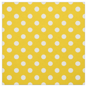 Gelbe weiße Polka Dots Textil Stoff