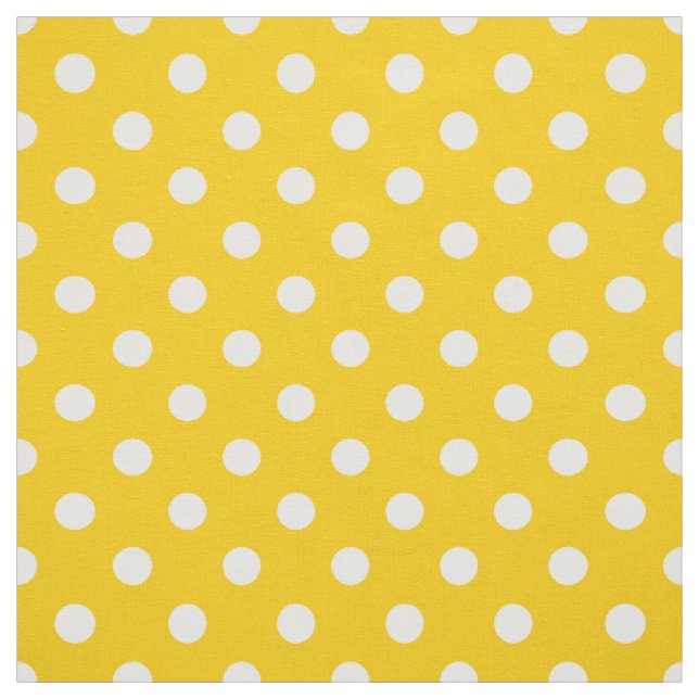 Gelbe weiße Polka Dots Textil Stoff (Muster)