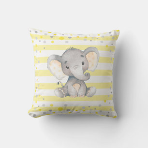 Gelbe weiße Streifen Elephant Baby Dusche Kinderzi Kissen