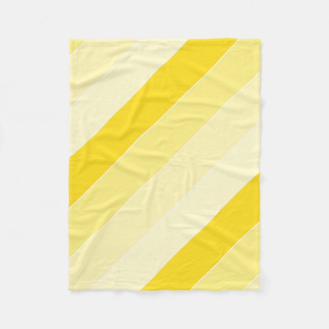Gelbe weiße Streifen Stilvolles Template dekorativ Fleecedecke (Vorderseite)