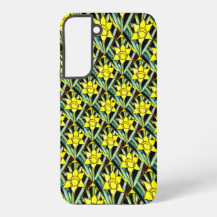 Gelbe wertvolle Blumenmuster Samsung Galaxy Hülle
