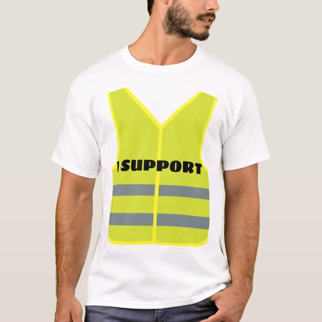 Gelbe Westesicherheit fertigen kundenspezifisch an T-Shirt (Vorderseite)