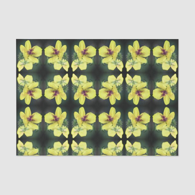 Gelbe Wildblume Abstraktes Muster Seidenpapier (Vorderseite)