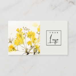 Gelbe Wildblume Boho Floral Logo Visitenkarte