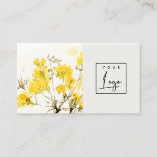 Gelbe Wildblume Boho Floral Logo Visitenkarte