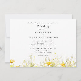 Gelbe Wildblume - farbenfrohe Hochzeit II Einladung