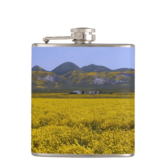 Gelbe Wildblume Flachmann (Vorderseite)