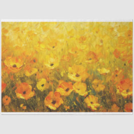 Gelbe Wildblume Impressionist Decoupage Seidenpapier