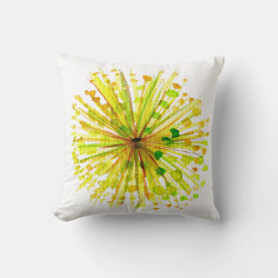 Gelbe Wildblume whimsical Aquarell Kissen