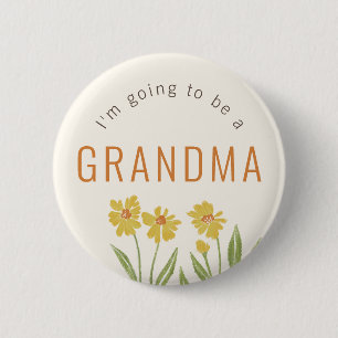 Gelbe Wildblume wird ein Oma Button