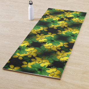 Gelbe Wildblumen Abstraktes Muster Personalisiert Yogamatte
