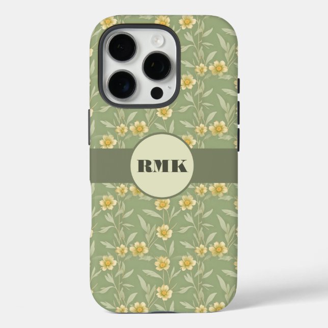 Gelbe Wildblumen auf Grün iPhone 16 Pro Hülle (Rückseite)
