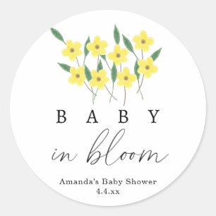 Gelbe Wildblumen - blühendes Baby Runder Aufkleber