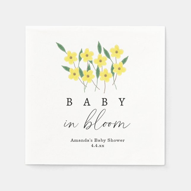 Gelbe Wildblumen - blühendes Baby Serviette (Vorderseite)