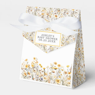 Gelbe Wildblumen Boho Aquarell-Baby-Party Geschenkschachtel