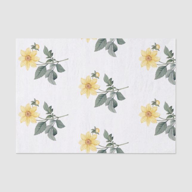 Gelbe Wildblumen-botanisches Seidenpapier (Vorderseite)