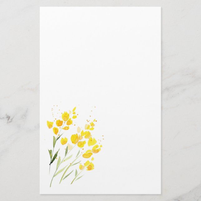 Gelbe Wildblumen Briefpapier (Vorderseite)