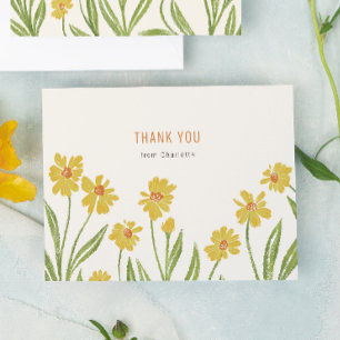 Gelbe Wildblumen Dankeskarte