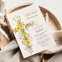 Gelbe Wildblumen Florales Kreuz Erstkommunion